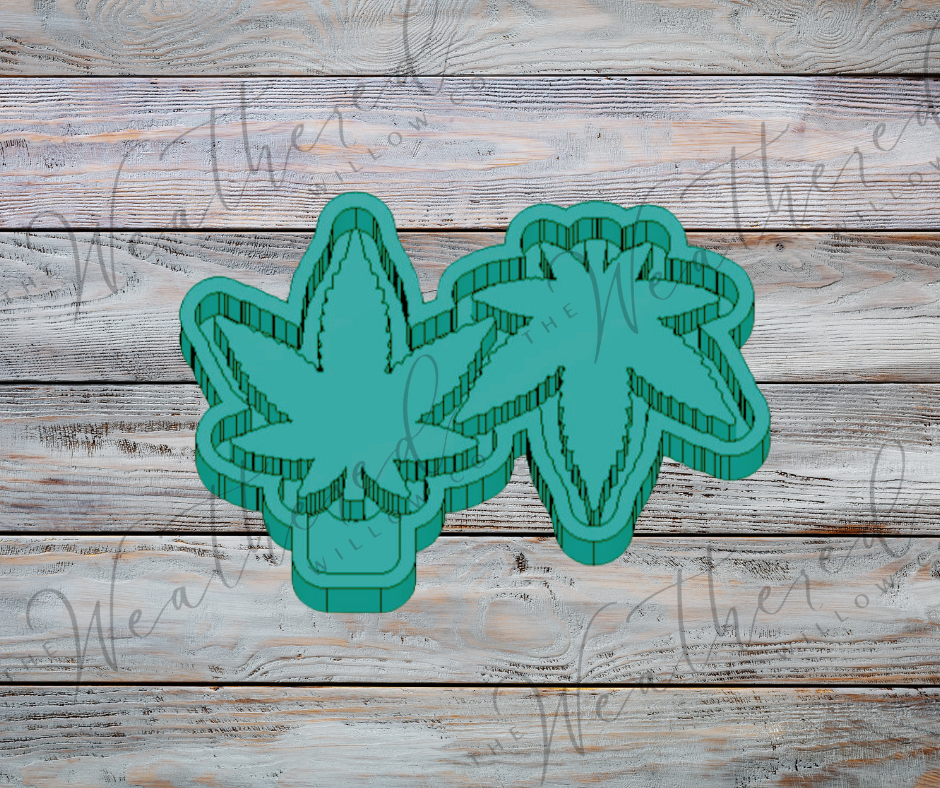 Vent Set; Marijuana leaf - Silicone Freshie Mold