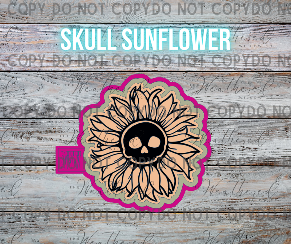 Skull Sunflower - Silicone Freshie Mold