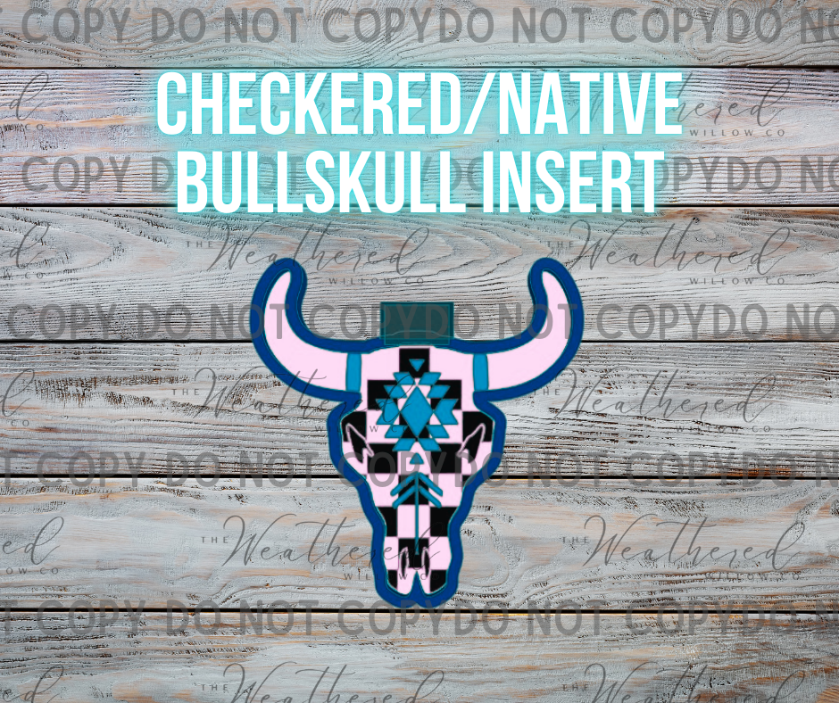 Checkered/Native - Silicone INSERT for Blank bull head ONLY