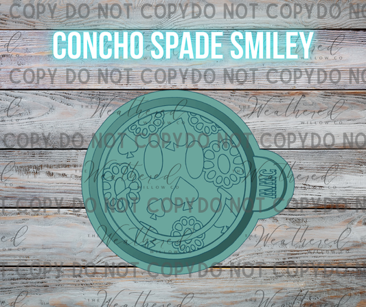 Concho & spade smiley - Silicone Freshie Mold