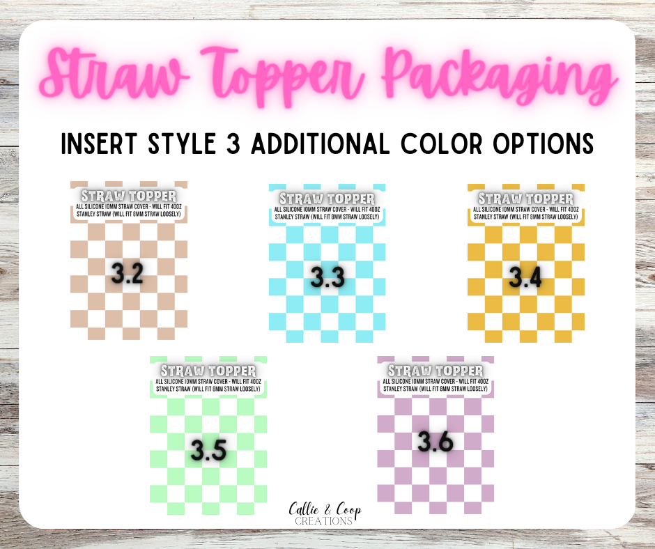 Straw Topper Package Insert Bundle - Non-Editable Files - DIGITAL ITEM ONLY