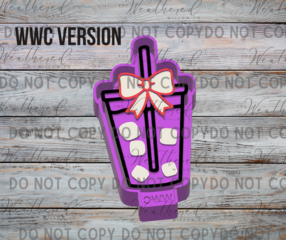 Iced Coffee with bow; WWC EXCLUSIVE DESIGN - Silicone Freshie Mold