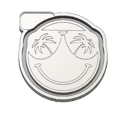 Palm Tree Sunnies Smiley - Silicone Freshie Mold