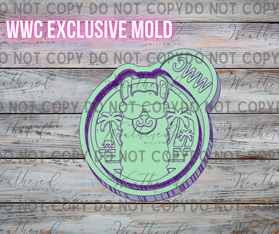 Beach Llama; WWC EXCLUSIVE MOLD - Silicone Freshie Mold