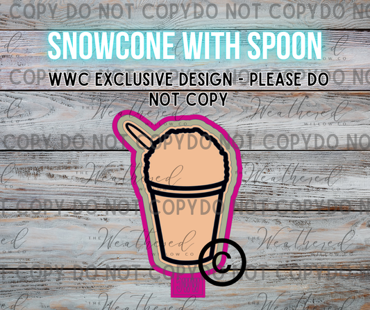 Snow cone with spoon - Silicone Freshie Mold