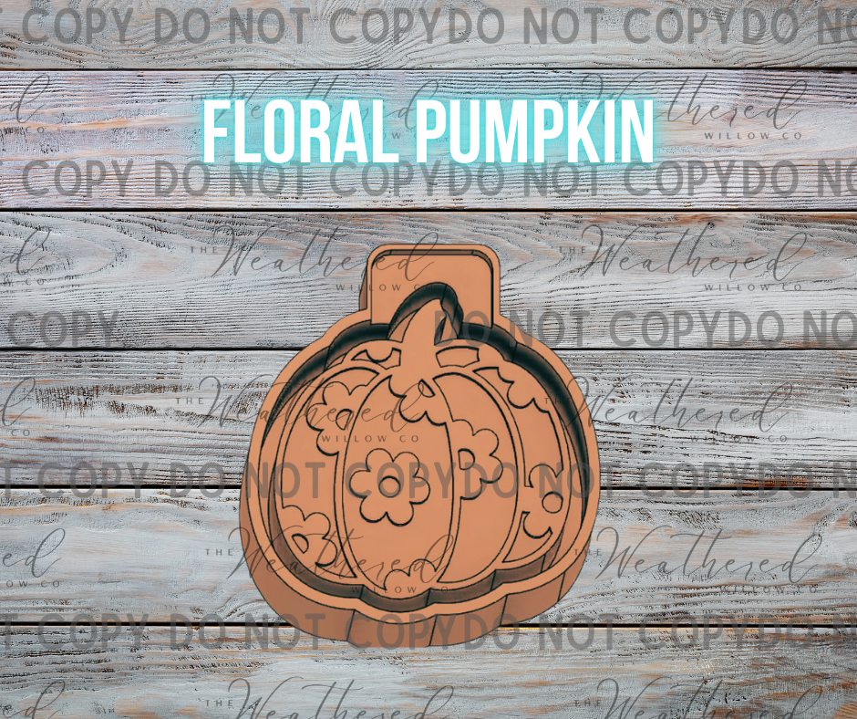 Floral Pumpkin - Silicone Freshie Mold