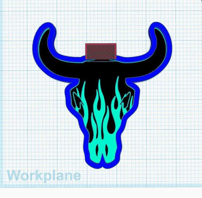 Flames - Silicone INSERT for Blank bull head ONLY