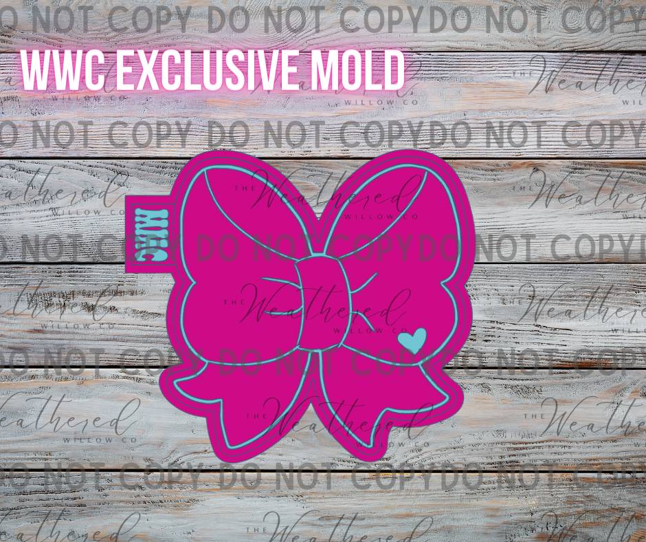 Bow with heart; WWC EXCLUSIVE MOLD - Silicone Freshie Mold