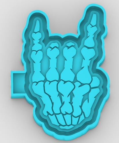 Rock on skully hand- Silicone Freshie Mold