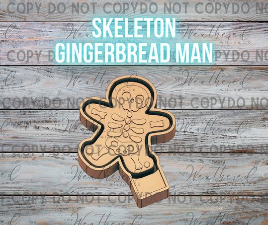 Skeleton Gingerbread Man - Silicone Freshie Mold