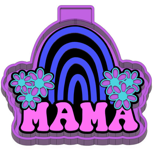 Retro Floral Mama Rainbow - Silicone Freshie Mold