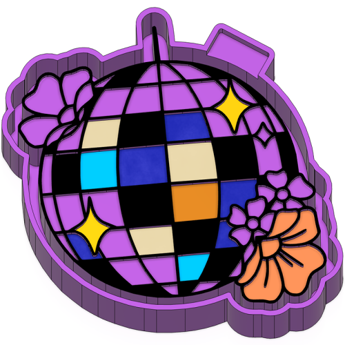 Disco ball with flowers - Silicone Freshie Mold