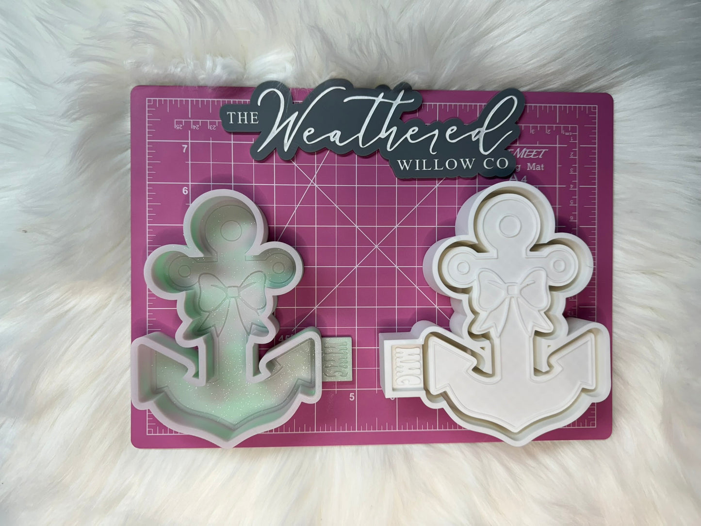 Anchor with bow; WWC EXCLUSIVE MOLD - Silicone Freshie Mold