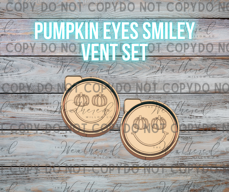 VENT SET; Pumpkin Eyes Smiley - Silicone Freshie Mold