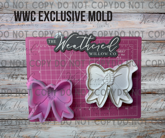 Bow with Concho Gem; WWC EXCLUSIVE DESIGN - Silicone Freshie Mold