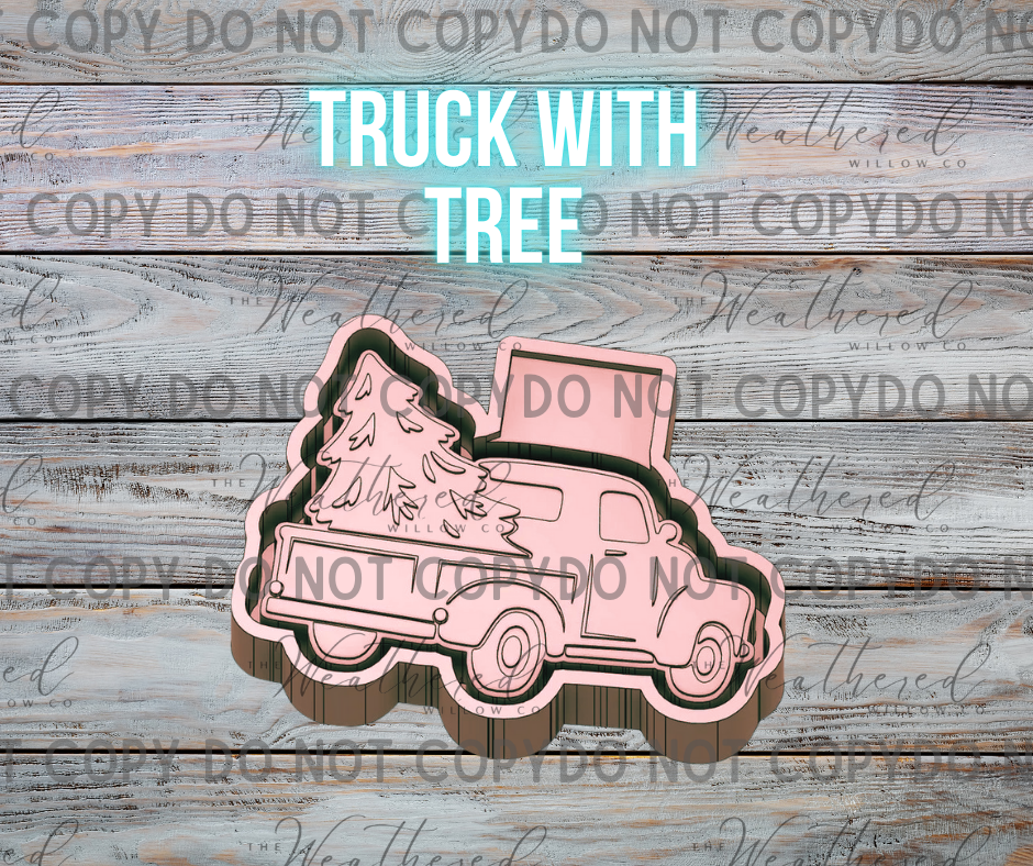 Truck with Tree - Silicone Freshie Mold