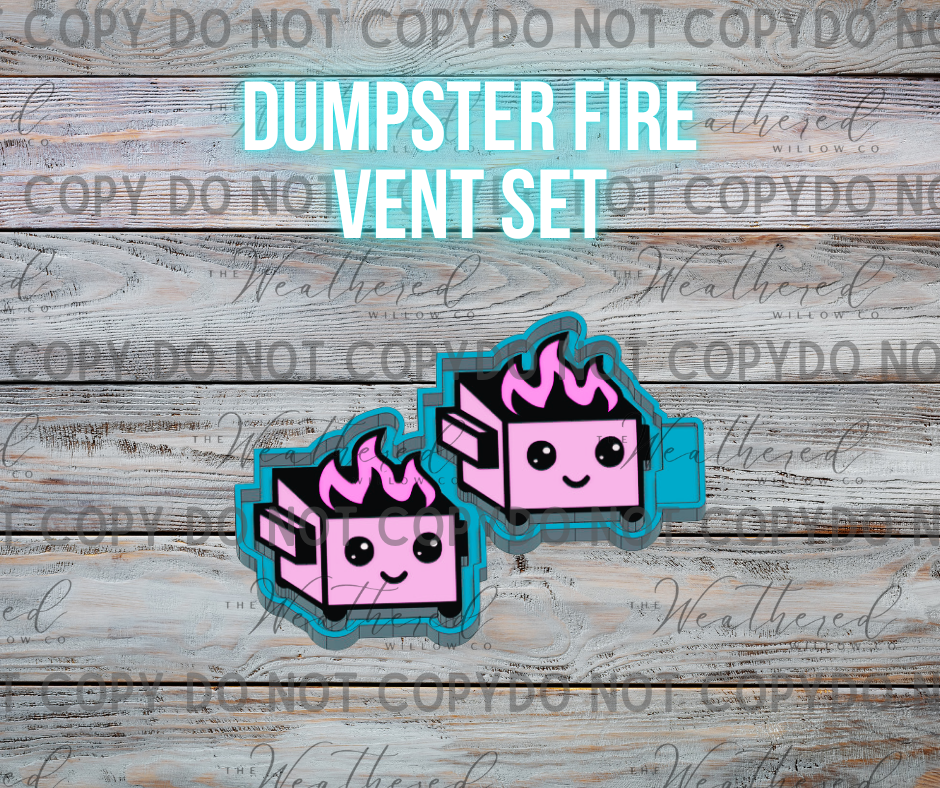 VENT SET; Dumpster Fire - Silicone Freshie Mold