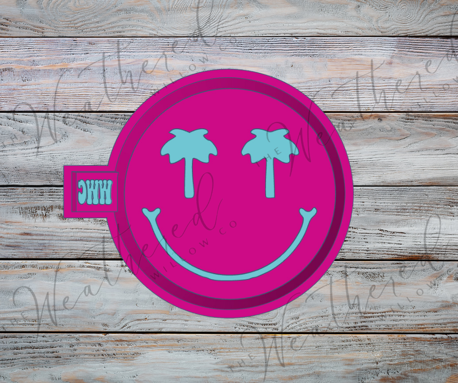 Palm tree eyes smiley - Silicone Freshie Mold