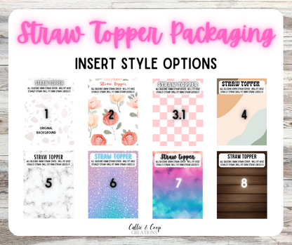 Straw Topper Package Insert Bundle - Non-Editable Files - DIGITAL ITEM ONLY