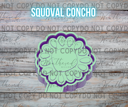 Squoval Concho - Silicone Freshie Mold