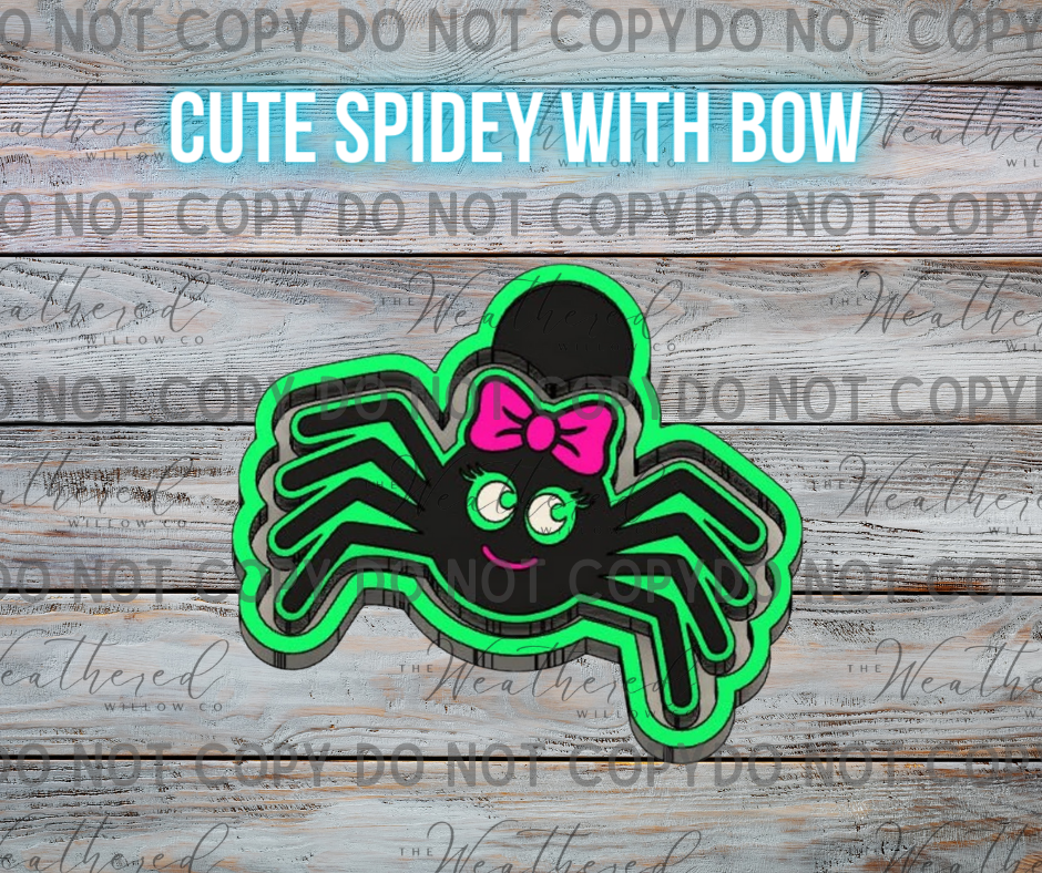 Cute spider with bow - Silicone Freshie Mold