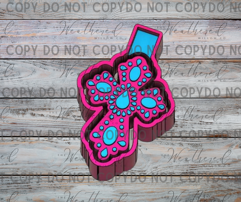 Concho Cross - Silicone Freshie Mold