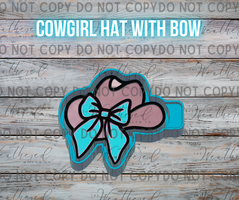 Cowgirl hat with bow - Silicone Freshie Mold