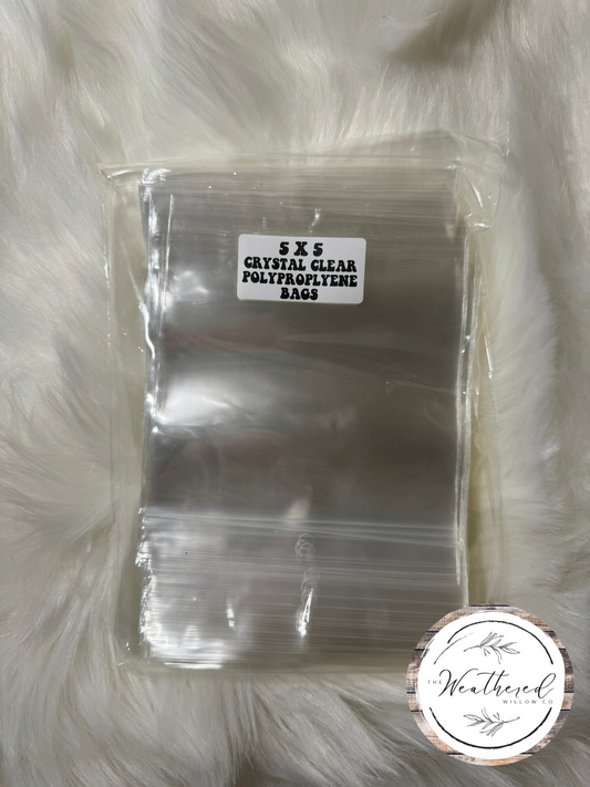 5 x 5 Crystal Clear Polypropylene Bags