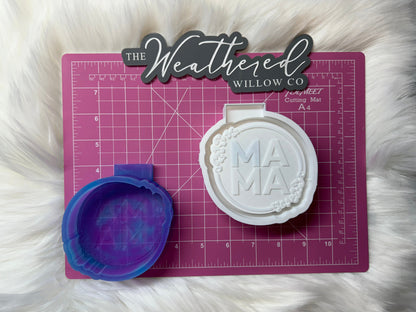 MAMA Circle with Cheetah - Silicone Freshie Mold