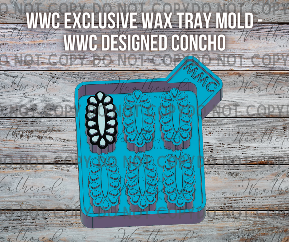 Concho; WWC DESIGNED CONCHO - Wax Tart Tray Silicone Mold