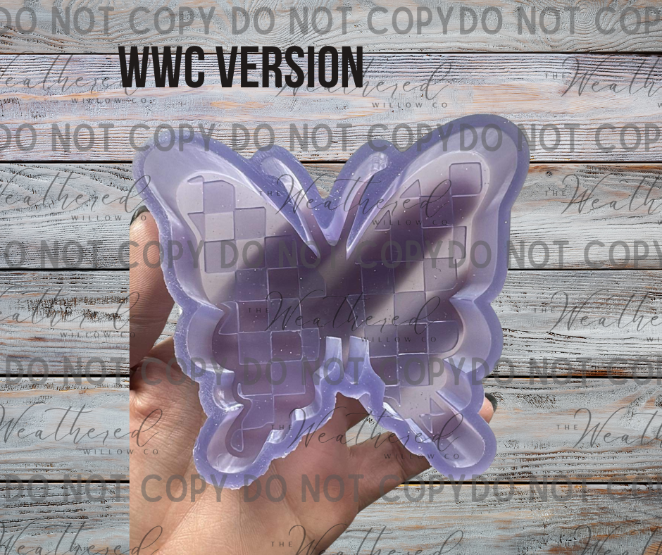 Checkered Butterfly; WWC EXCLUSIVE DESIGN - Silicone Freshie Mold