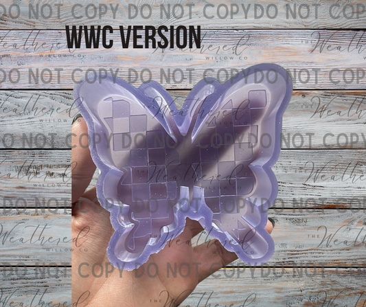 Checkered Butterfly; WWC EXCLUSIVE DESIGN - Silicone Freshie Mold