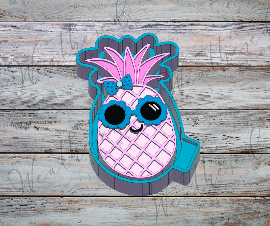 Cute pineapple with sunnies - Silicone Freshie Mold