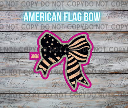 American flag bow - Silicone Freshie Mold