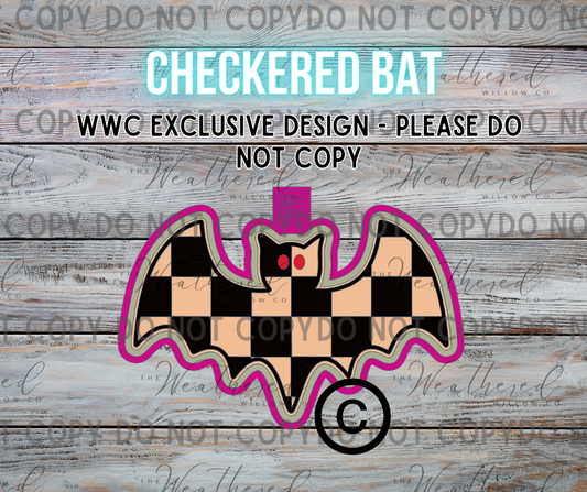 Checkered Bat; WWC EXCLUSIVE MOLD - Silicone Freshie Mold